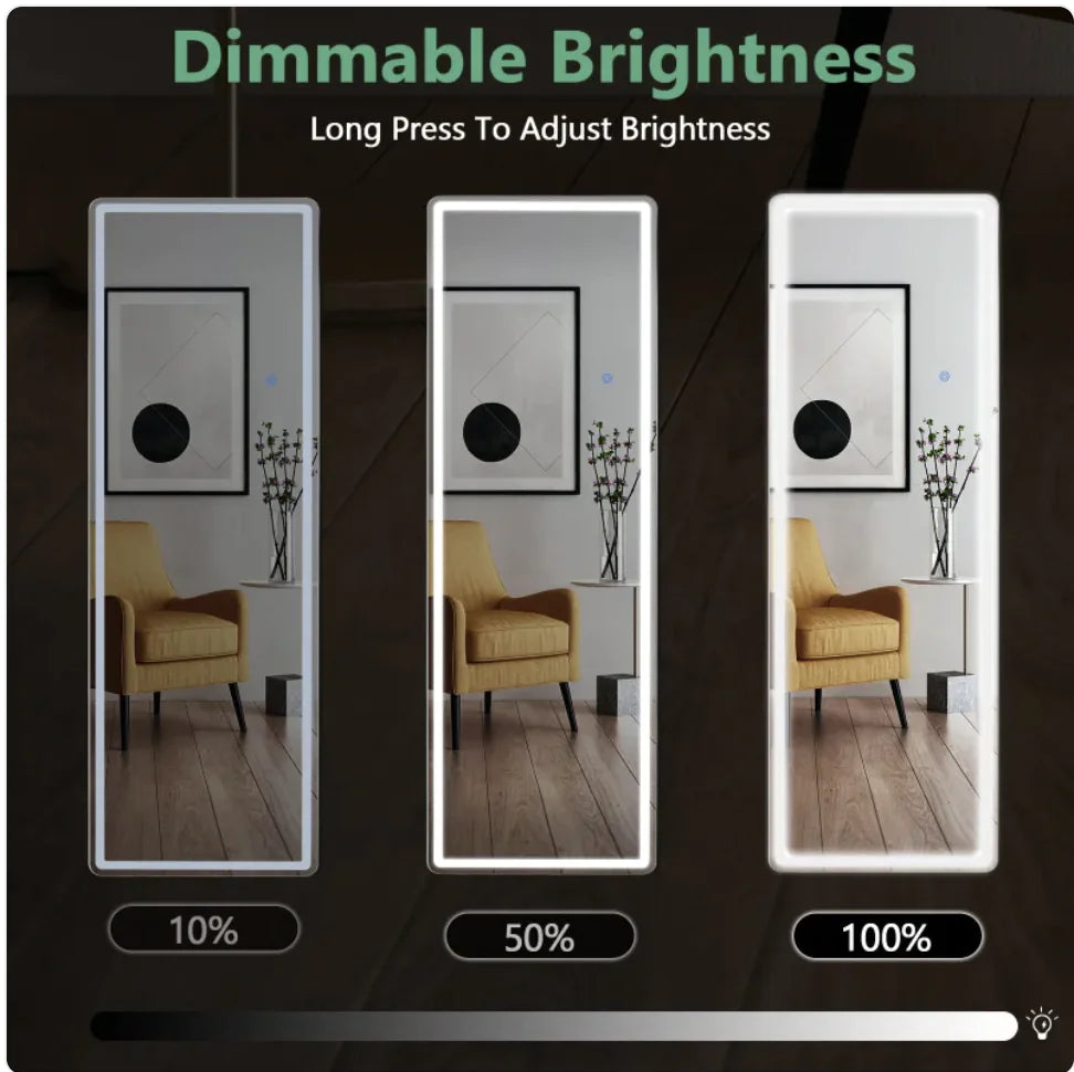 Tri-Light LED Full-Length Mirror