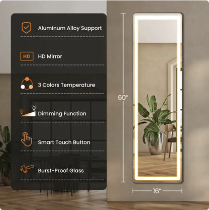 Tri-Light LED Full-Length Mirror